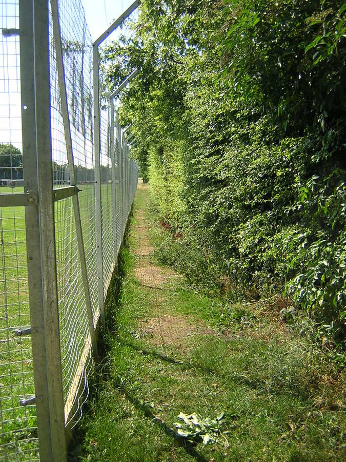 Part of the motorbike circuit around the fence